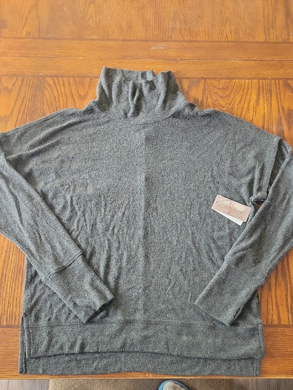 Womens Charcoal Gray Mock Turtleneck Sweater